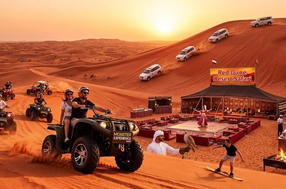 Adventure Activities in Red Dunes Desert Safari: Quad Biking, Sandboarding & BBQ Nights